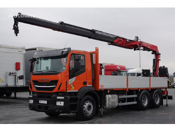 IVECO 420 / 6x2 / SKRZYNIOWY- 6,5 M / HDS FASSI 185 - 10,4 M / E6 / OŚ - Dropside/ Flatbed truck: picture 1