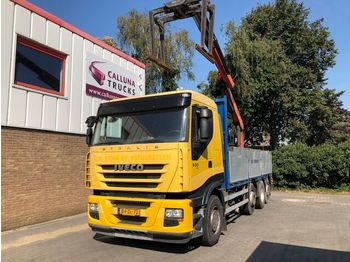 Dropside/ Flatbed truck, Crane truck IVECO Stralis 500: picture 1