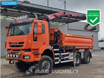 Iveco Trakker 410 6X6 NL-Truck 6x6 Big-Axle HMF Z-Crane EEV - Tipper, Crane truck: picture 1