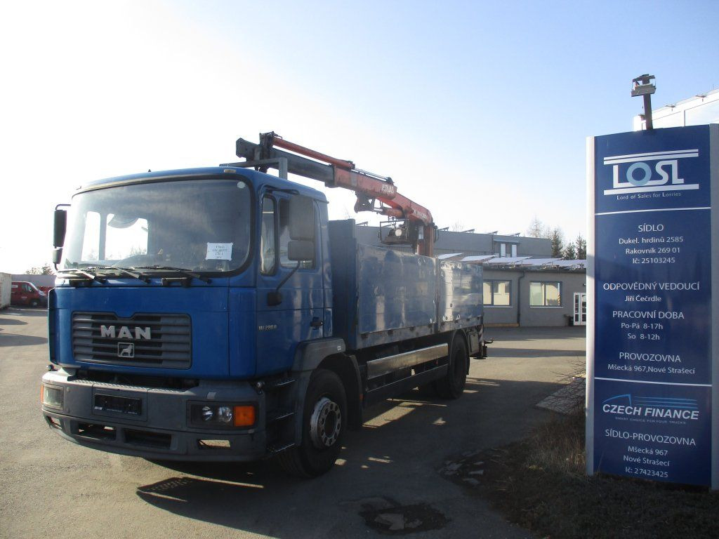 MAN 12.284 EURO 2 ATLAS  - Dropside/ Flatbed truck, Crane truck: picture 1