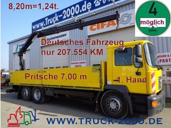 Dropside/ Flatbed truck MAN 25.264 Hiab Kran 8,20m=1,24t.*1.Hand*4Sitzer*7m: picture 1