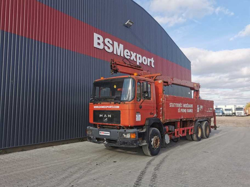 MAN 25.422 flatbed truck - Dropside/ Flatbed truck, Crane truck: picture 1