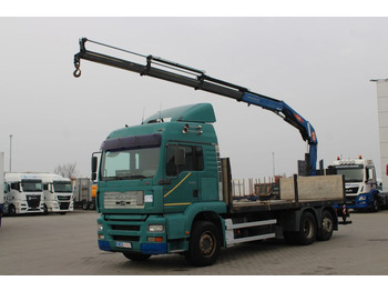 MAN TGA 26.410,6X2,RETARDER,CRANE NHJ PM 14023(2007)  - Crane truck, Dropside/ Flatbed truck: picture 1