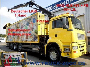 Dropside/ Flatbed truck MAN TGA 32.390 Schubboden57m³*Kran10m1,2t*MüllPresse: picture 1
