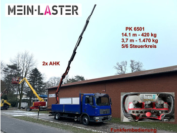 MAN TGL 8.210 Palfinger PK 6501 14m, 5+6 St. Funk  - Crane truck, Dropside/ Flatbed truck: picture 1