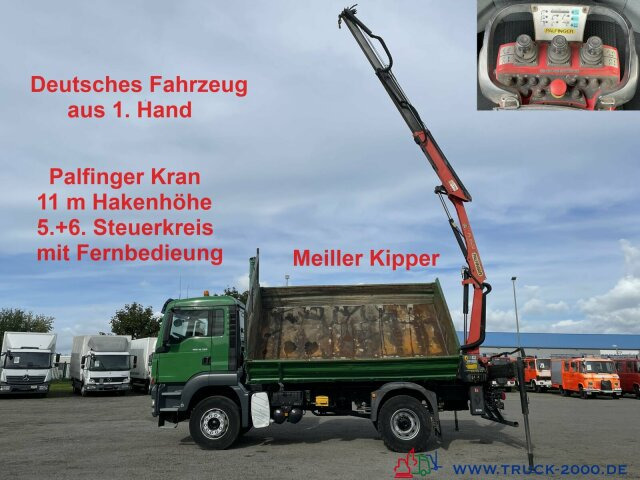 MAN TGS 18.320 Meiller Kipper-Palfinger Kran-1. Hand - Tipper, Crane truck: picture 1
