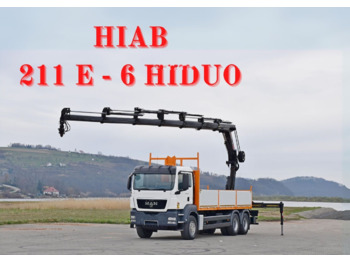 MAN TGS 26.360* HIAB 211 E-6 HIDUO / FUNK * 6x4 - Dropside/ Flatbed truck, Crane truck: picture 1