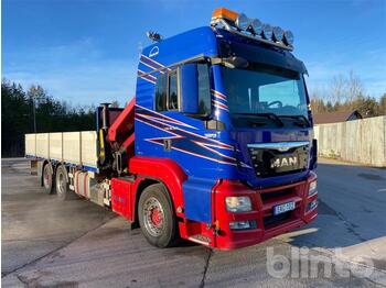Dropside/ Flatbed truck, Crane truck MAN TGS 26.400: picture 1