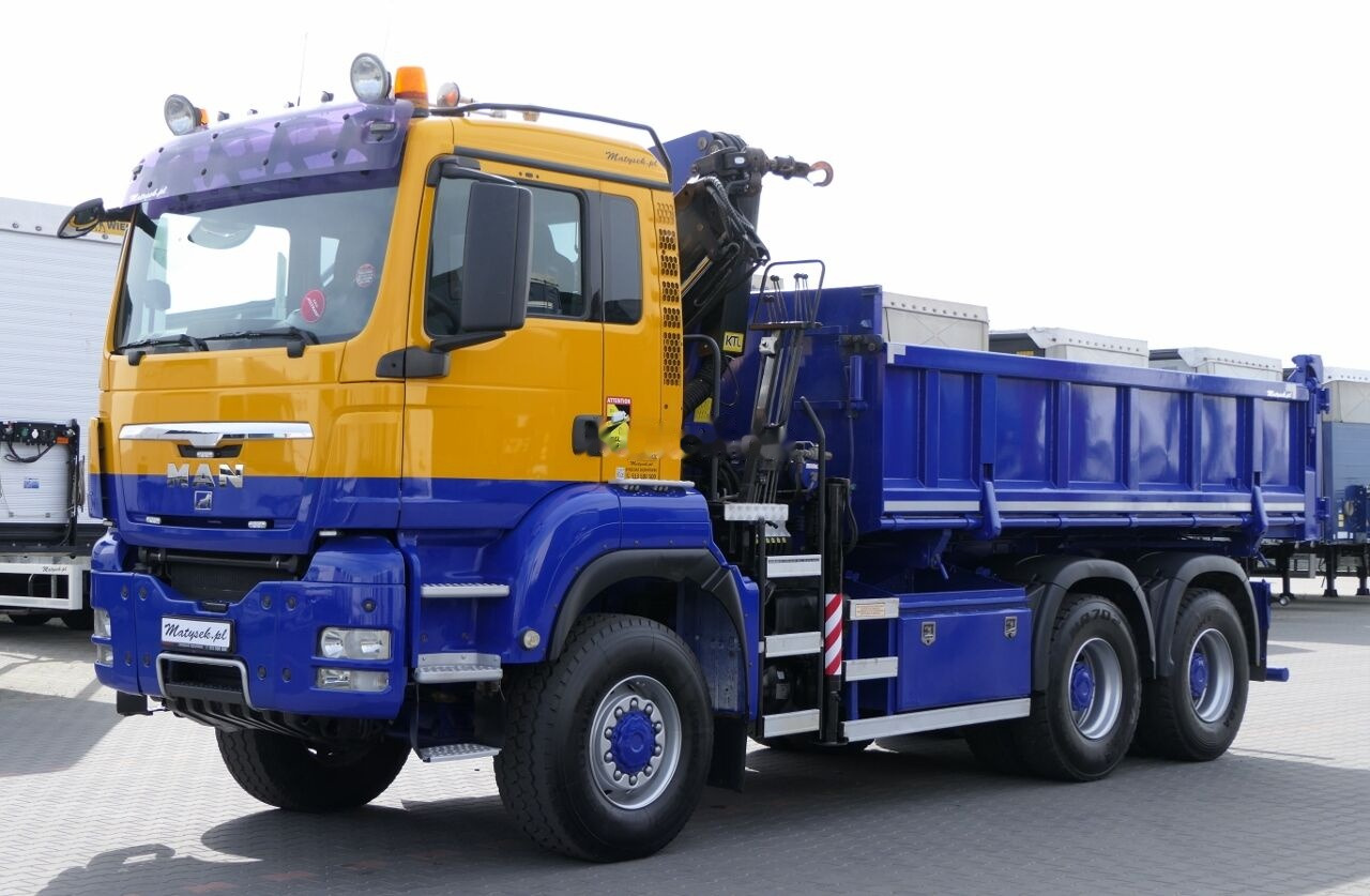Tipper, Crane truck MAN TGS 26. 400 / 6 x 6 /WYWROTKA + HDS PALFINGER 15002/ HYDROBURTA: picture 28