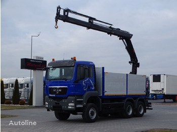 MAN TGS 26.440 / 6X6 / SKRZYNIOWY - 4,55 M + HDS 211 - 10,3 M / PILO - Dropside/ Flatbed truck, Crane truck: picture 1