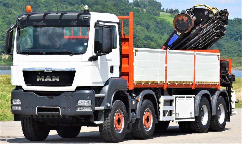 MAN TGS 35.440 * HIAB 322 EP-5HIPRO+FUNK / 8x4!  - Crane truck, Dropside/ Flatbed truck: picture 4