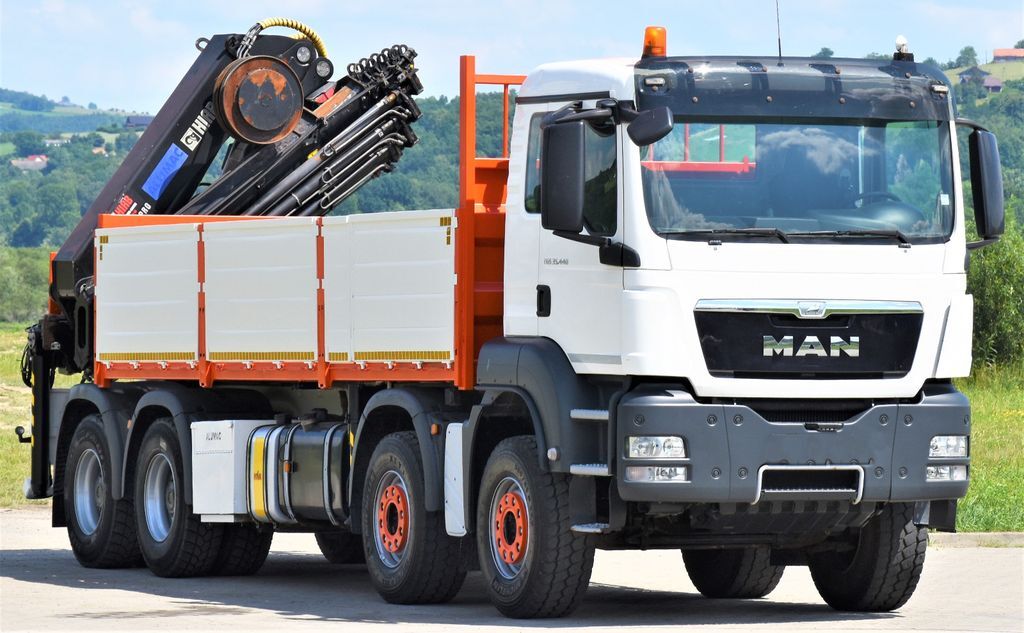 MAN TGS 35.440 * HIAB 322 EP-5HIPRO+FUNK / 8x4!  - Crane truck, Dropside/ Flatbed truck: picture 3