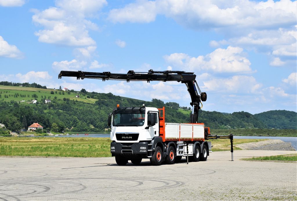 MAN TGS 35.440 * HIAB 322 EP-5HIPRO+FUNK / 8x4!  - Crane truck, Dropside/ Flatbed truck: picture 2