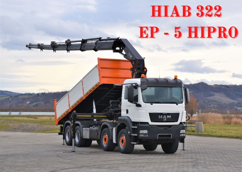 MAN TGS 35.440 * HIAB 322 EP-5HIPRO+FUNK / 8x4!  - Tipper, Crane truck: picture 1