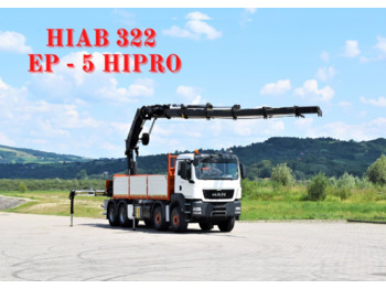 MAN TGS 35.440 * HIAB 322 EP-5HIPRO+FUNK / 8x4! - Dropside/ Flatbed truck, Crane truck: picture 1