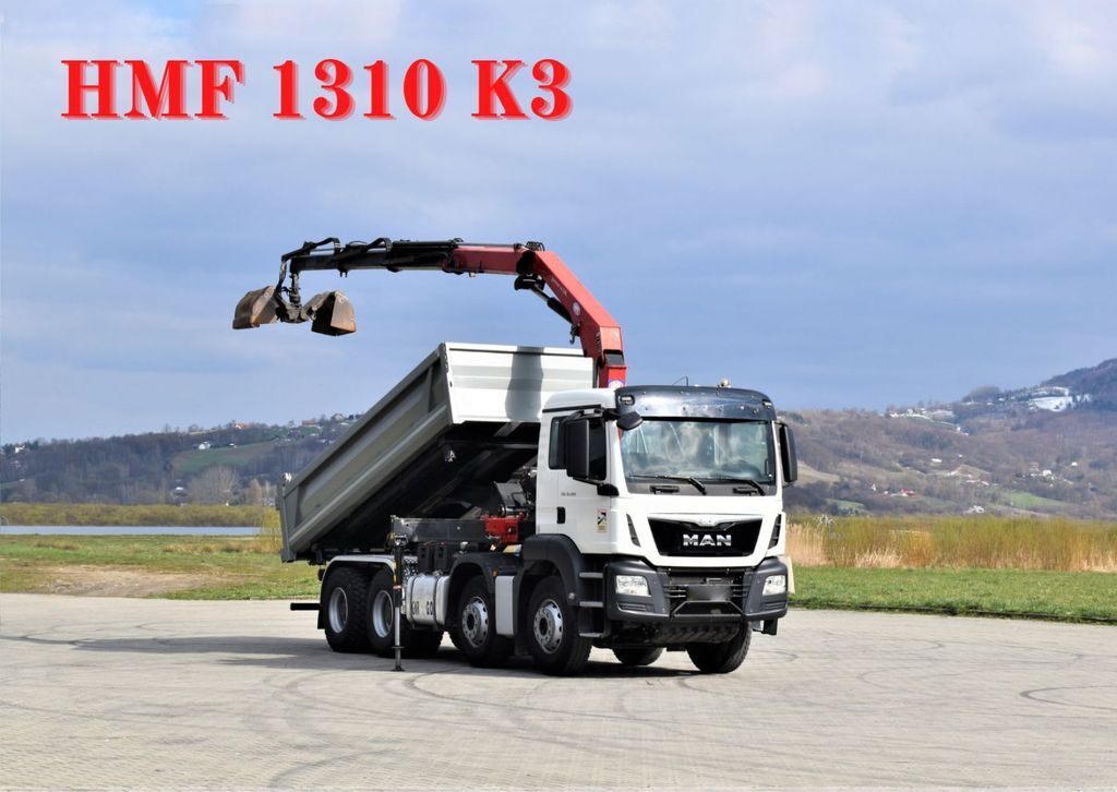 MAN TGS 35.480 * KIPPER 5,30m + HMF 1310-K3FUNK* 8x4  - Crane truck, Tipper: picture 1
