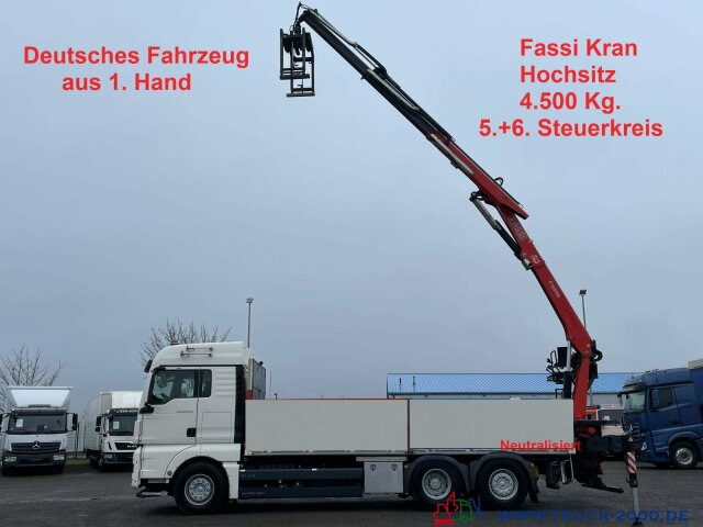 MAN TGX 26.440 Fassi F195AS.22 11m=1.600 KG. 1. Hand - Dropside/ Flatbed truck, Crane truck: picture 1