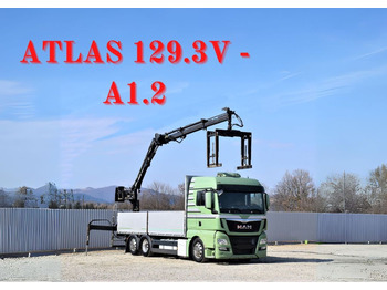 MAN TGX 26.440 Pritsche 6,60 m* ATLAS 129.3V-A1.2  - Crane truck: picture 1