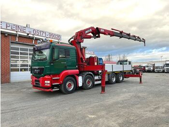 Dropside/ Flatbed truck, Crane truck MAN TG-S 35.480 8x4 BB Pritsche Kran 67m/to 5xhydr: picture 1