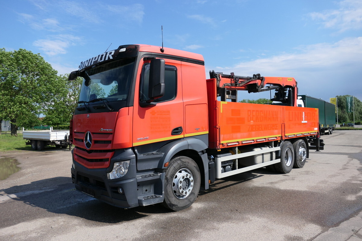 MERCEDES-BENZ Actros 2545 Palfinger-Kran PK18001L Retarder Bau - Crane truck, Dropside/ Flatbed truck: picture 1