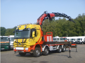 Dropside/ Flatbed truck Mercedes Actros 4155 V8 Euro 5 8x4 + Fassi F950RA.2.27 + jib: picture 1