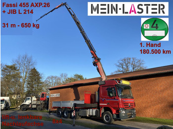 Mercedes-Benz 3548 Actros 8x4 Fassi 455 + JIB 31m Seilwinde  - Crane truck, Dropside/ Flatbed truck: picture 1