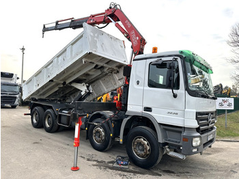 Mercedes-Benz ACTROS 3236 8x4 KIPPER BORDMATIC + KRAAN FASSI F170A.23 (3x) + RADIO - 5/6 F - MANUEEL+RETARDER - NAAFREDUCTIE / BLADVERING - Tipper, Crane truck: picture 1