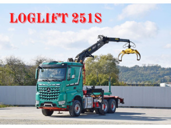 Mercedes-Benz AROCS 3363 *HOLZTRANSPORTER * LOGLIFT 251S /6x4 - Timber truck, Crane truck: picture 1