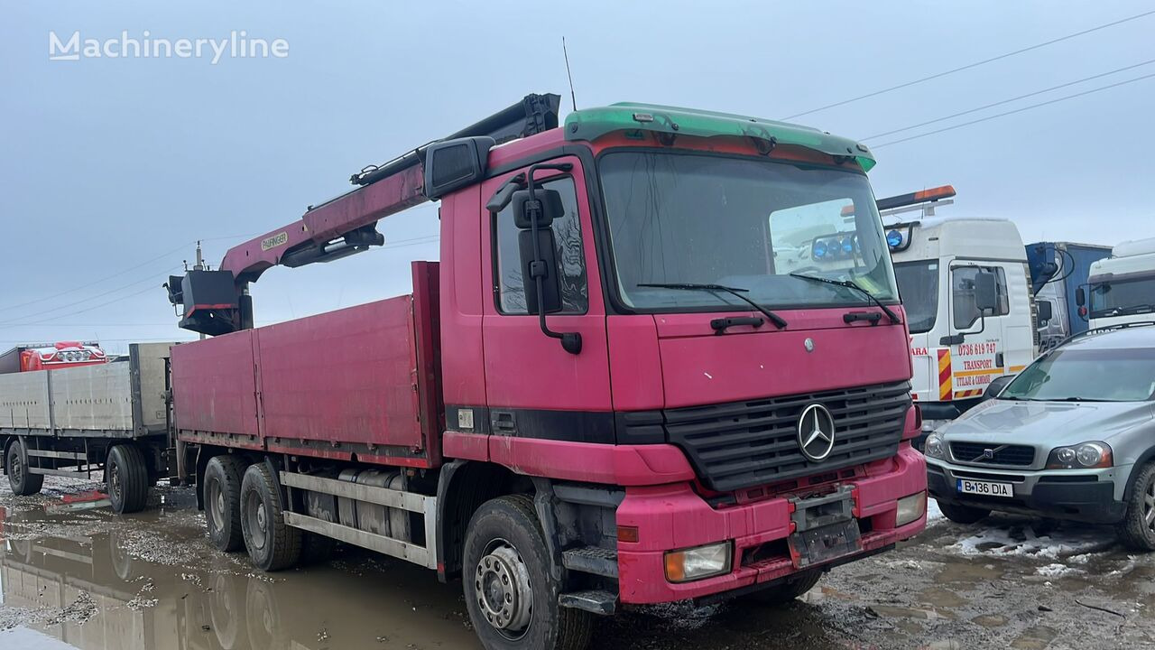 Crane truck, Dropside/ Flatbed truck Mercedes-Benz Actros MP1 6x4 + Palfinger Krane: picture 7