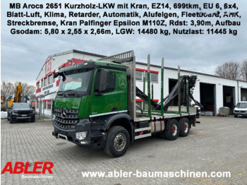 Mercedes-Benz Arocs 2651Kurzholz LKW mit Palfinger Epsilon M110Z Retarder - Timber truck, Crane truck: picture 1