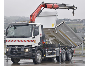 Tipper, Crane truck Renault C380: picture 3