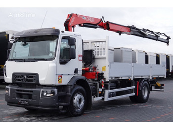 Renault C 320 / SKRZYNIOWY - 6.2 M / + HDS FASSI F155 - 10 M / E 6 / PIL - Dropside/ Flatbed truck, Crane truck: picture 1