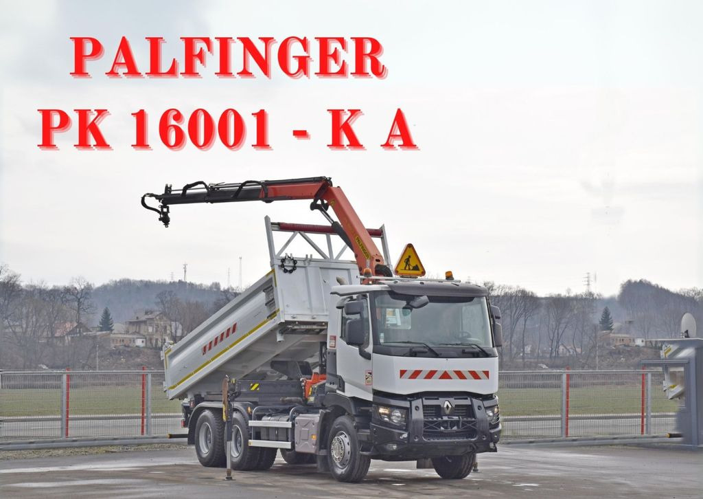 Renault C 380 * KIPPER 5,20 m* PK 16001 - K A+ FUNK /6x4  - Crane truck, Tipper: picture 1