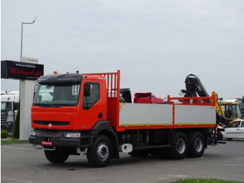 Renault KERAX 370 - Dropside/ Flatbed truck, Crane truck: picture 1