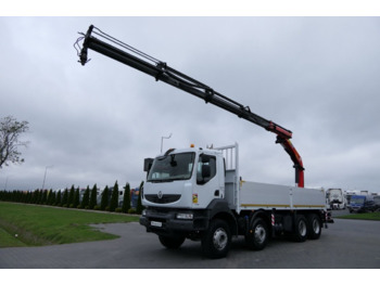 Renault KERAX 410 DXI - Dropside/ Flatbed truck, Crane truck: picture 1