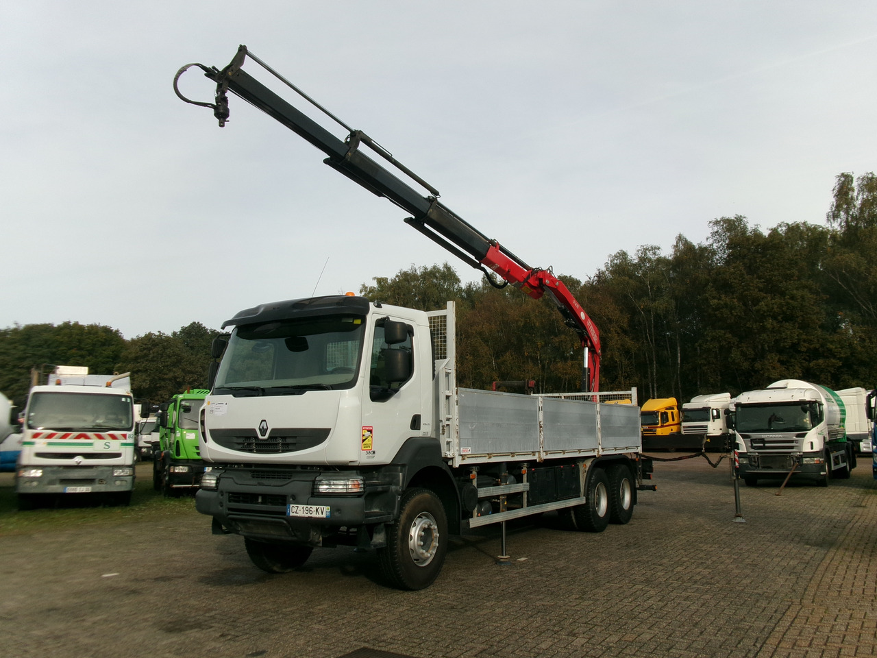 Renault Kerax 380 dxi 6x4 + Fassi F215A.0.23 - Dropside/ Flatbed truck, Crane truck: picture 1