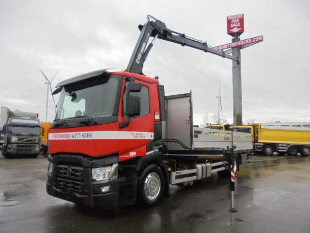 Renault T 430 - Dropside/ Flatbed truck, Crane truck: picture 1