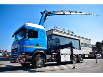Scania G440 6x4 PALFINGER PK 34002 CRANE WINCH EURO 5  - Crane truck, Dropside/ Flatbed truck: picture 1