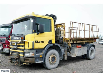 Scania P94 4x2 Work Plattform with Crane - Cab chassis truck, Crane truck: picture 1
