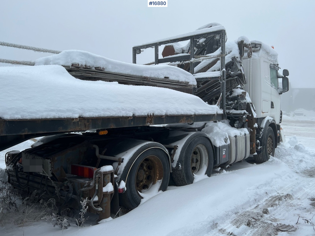 Scania R124 - Dropside/ Flatbed truck, Crane truck: picture 5