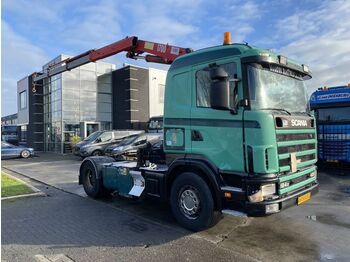 Crane truck Scania R124-420 4X2 MANUAL EURO 3 + HMF 1702 K3 CRANE: picture 1