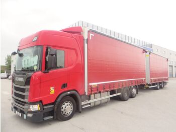 Curtainsider truck Scania R410 6x2 tandem jumbo 7.7+7.7m: picture 1