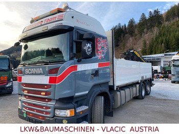Scania R410 mit Kran Palfinger PK20002EH  - Dropside/ Flatbed truck, Crane truck: picture 1