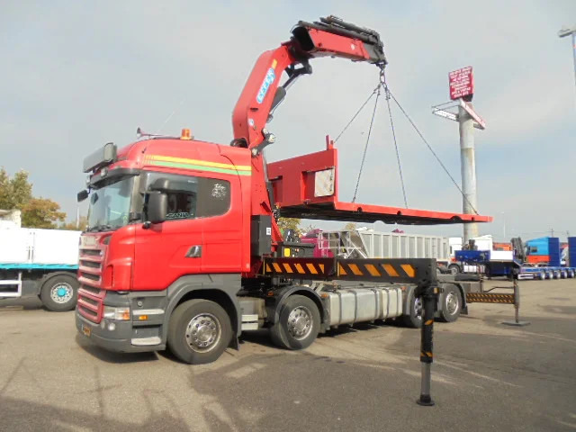 Dropside/ Flatbed truck, Crane truck Scania R480 8X2: picture 6