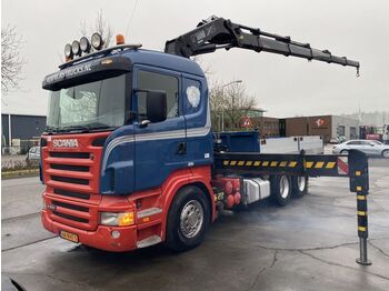 Dropside/ Flatbed truck, Crane truck Scania R500 6X4 MANUAL + HIAB 422 EP-5 MET REMOTE: picture 1
