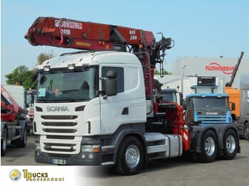 Crane truck Scania R500 V8 + Manual + JONSERED 2490 CRANE + Retarder + 6X2: picture 1