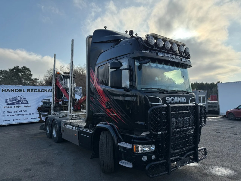Scania R730 6X4, Euro 6, Retarder, Hub-reduction, 2014 + Crane, 2018 - Timber truck, Crane truck: picture 1