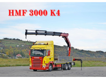 Scania R 400 Pritsche 6,50m +HMF 3000K4/FUNK*TOPZUSTAND - Dropside/ Flatbed truck, Crane truck: picture 1