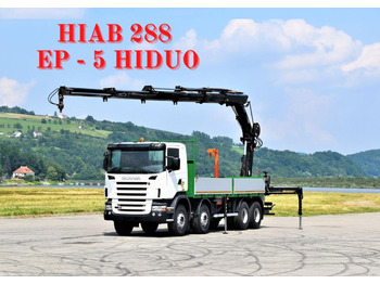 Scania R 420 * HIAB 288 EP - 5 HIDUO + FUNK *8x4  - Crane truck, Dropside/ Flatbed truck: picture 1