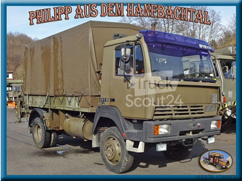 Steyr Steyr 12S18 Allrad mit Ladekran am Heck - Curtainsider truck, Crane truck: picture 1